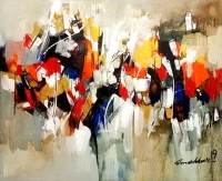 Mashkoor Raza, 24 x 30 Inch, Oil on Canvas, Abstract Painting, AC-MR-511